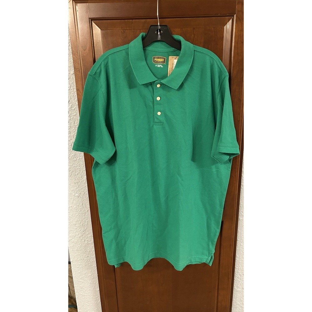 The Foundry Supply Co Shirt Mens LT Kelly green Polo Short Sleeve Cotton New